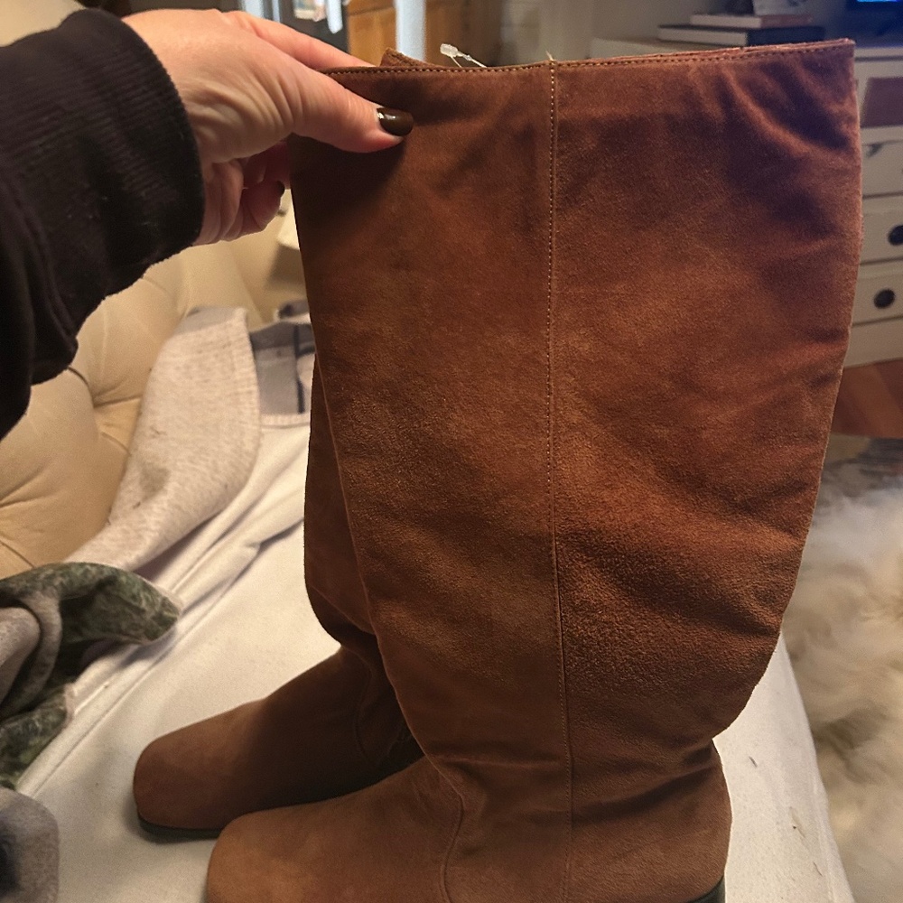 STEP UP COMFORT COLLECTION SUEDE LEATHER BOOTS in gorgeous cinnamon 81/2Ww